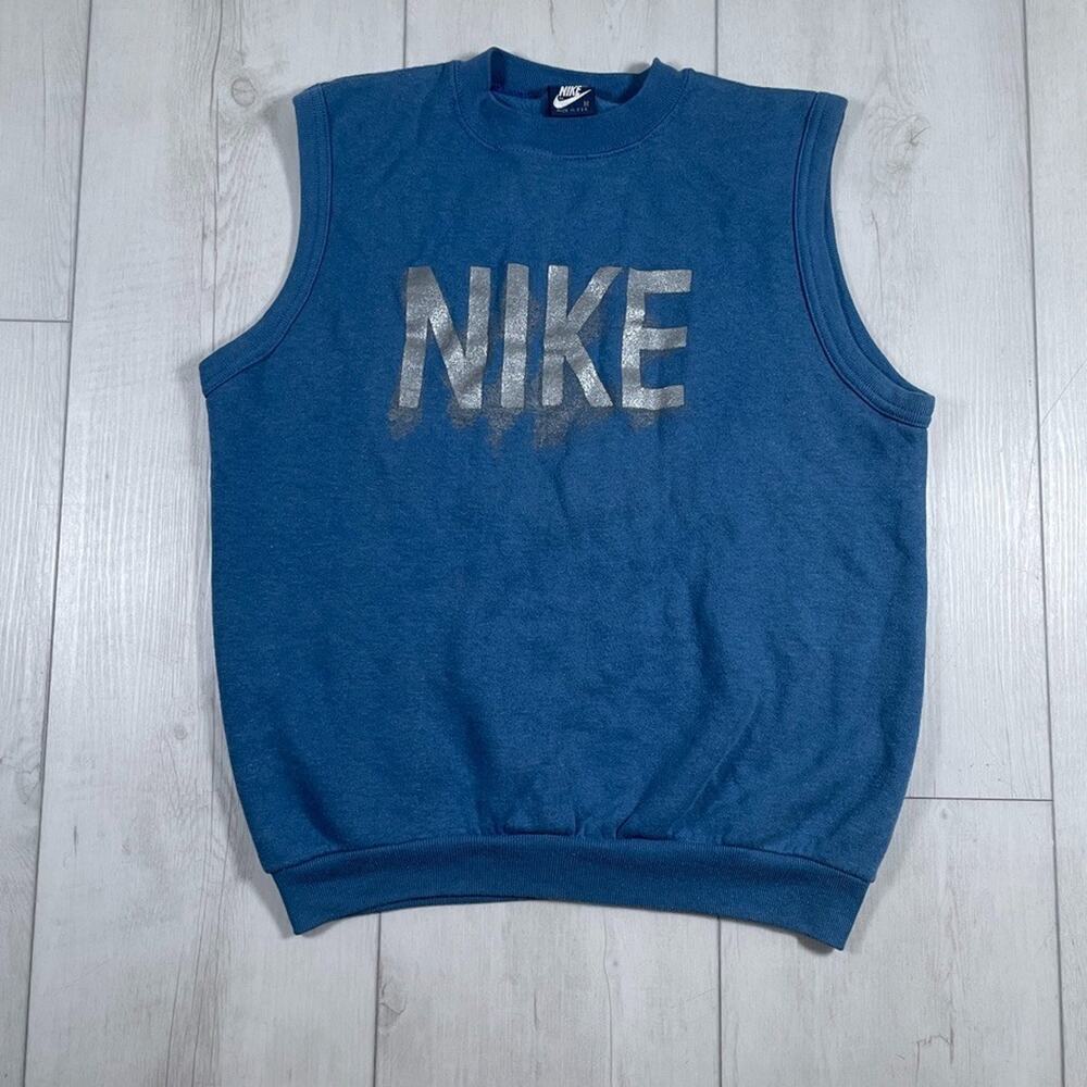 Nike Men's Sweater Vest Medium Blue Grey Vintage 1980's